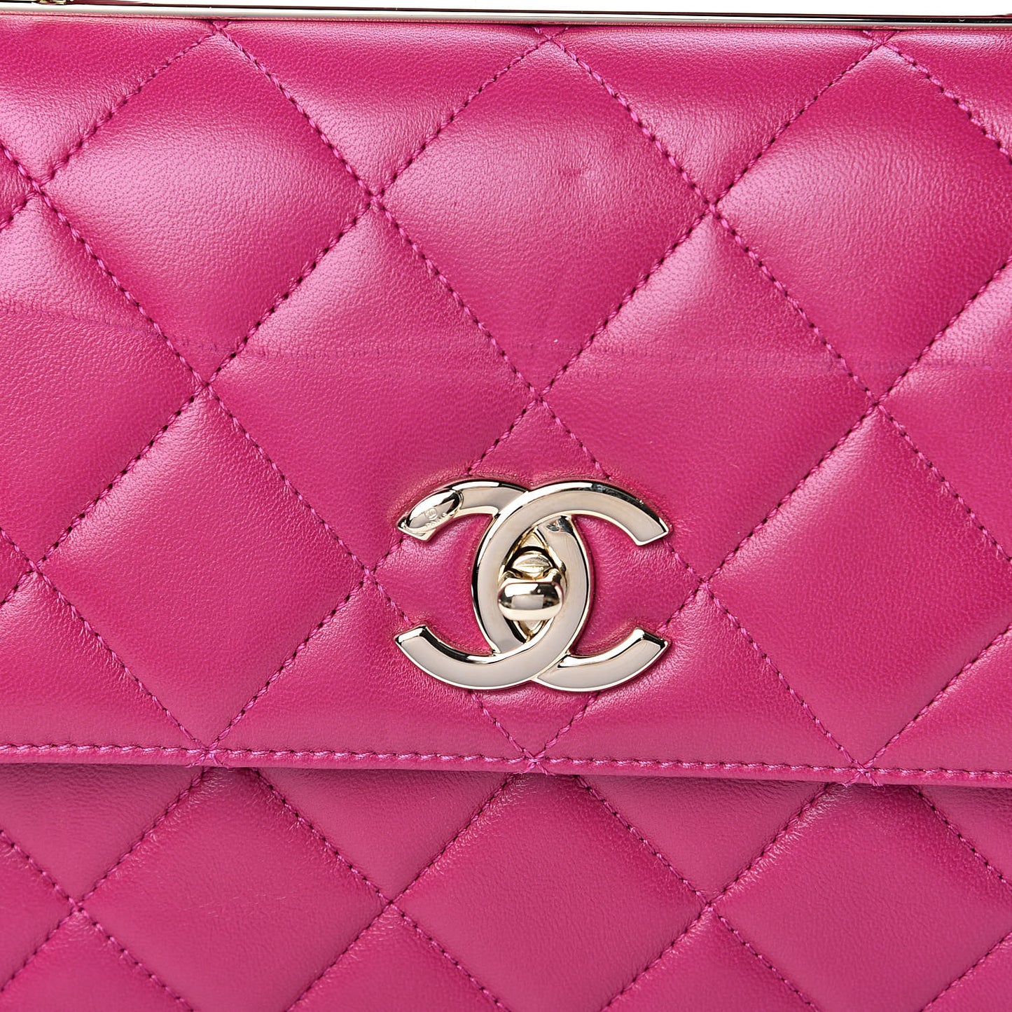 Lambskin Quilted Small Trendy CC Flap Dual Handle Bag Pink