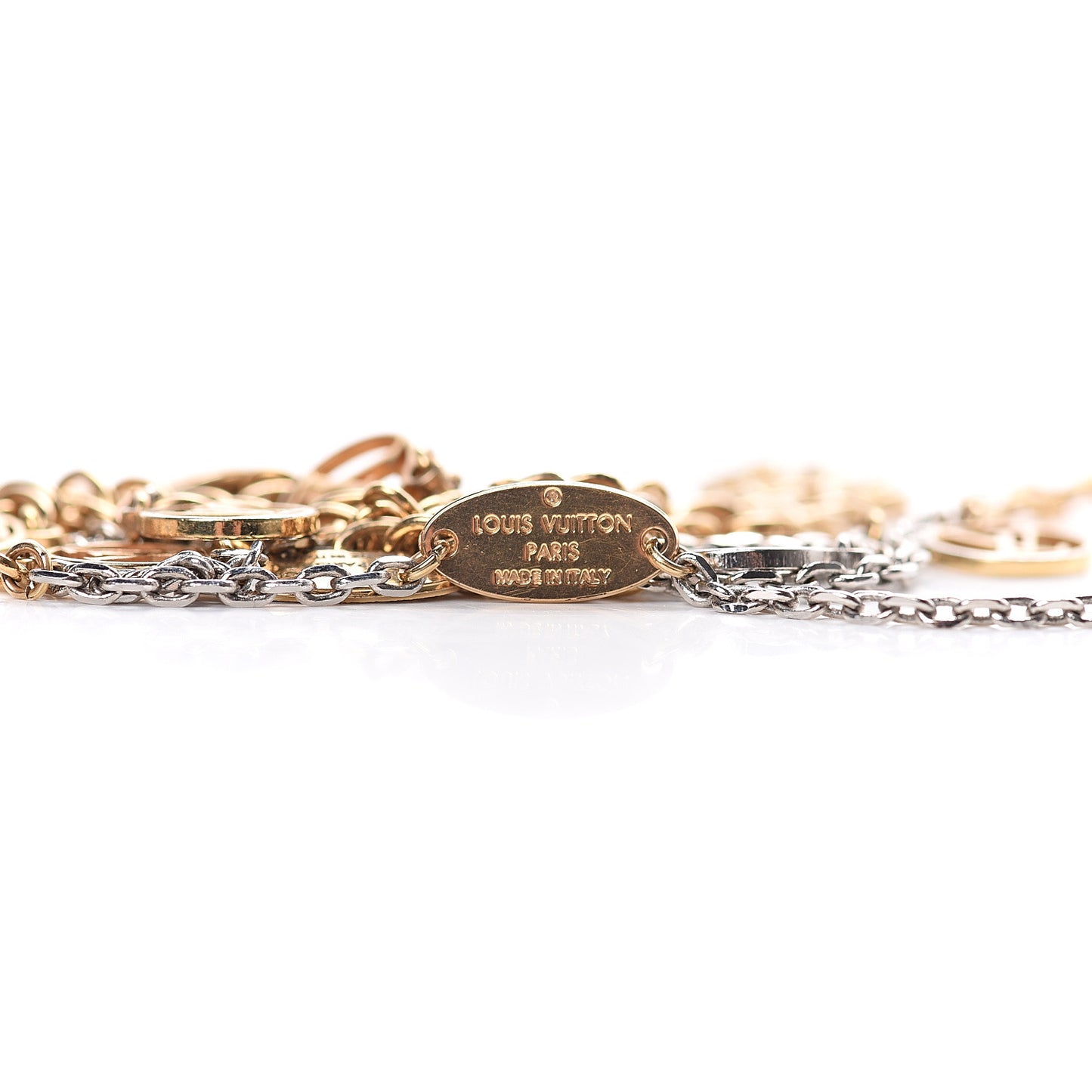 Logomania Sautoir Necklace Silver Gold