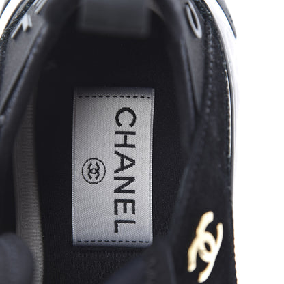 Chanel Fabric Calfskin Suede CC Sneakers 36 Black 7 of 8