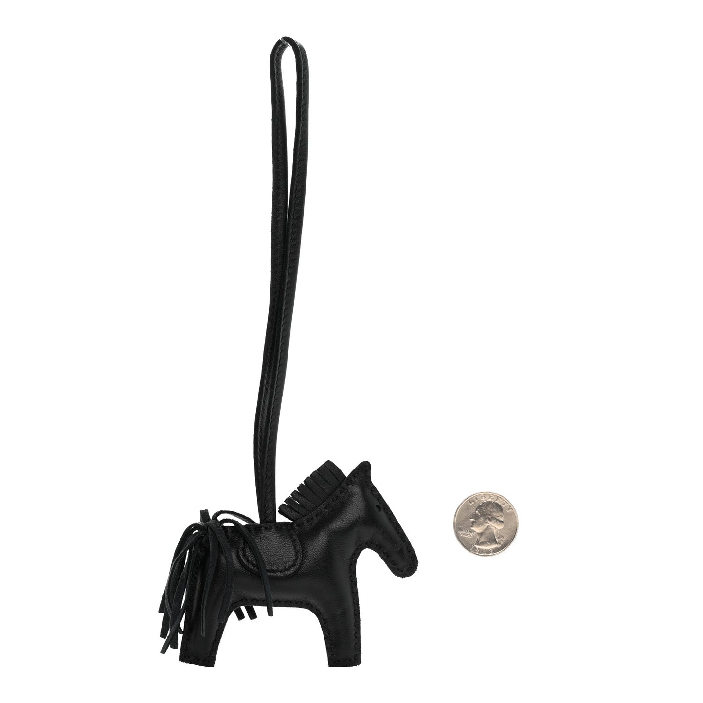 Milo Lambskin Grigri Rodeo Horse Bag Charm MM So Black