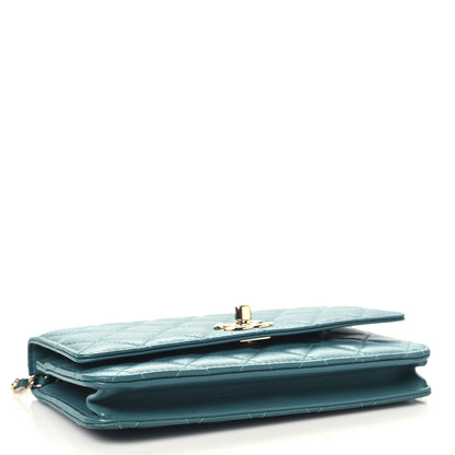 Chanel Lambskin Quilted Trendy CC Wallet On Chain WOC Green 4 of 11