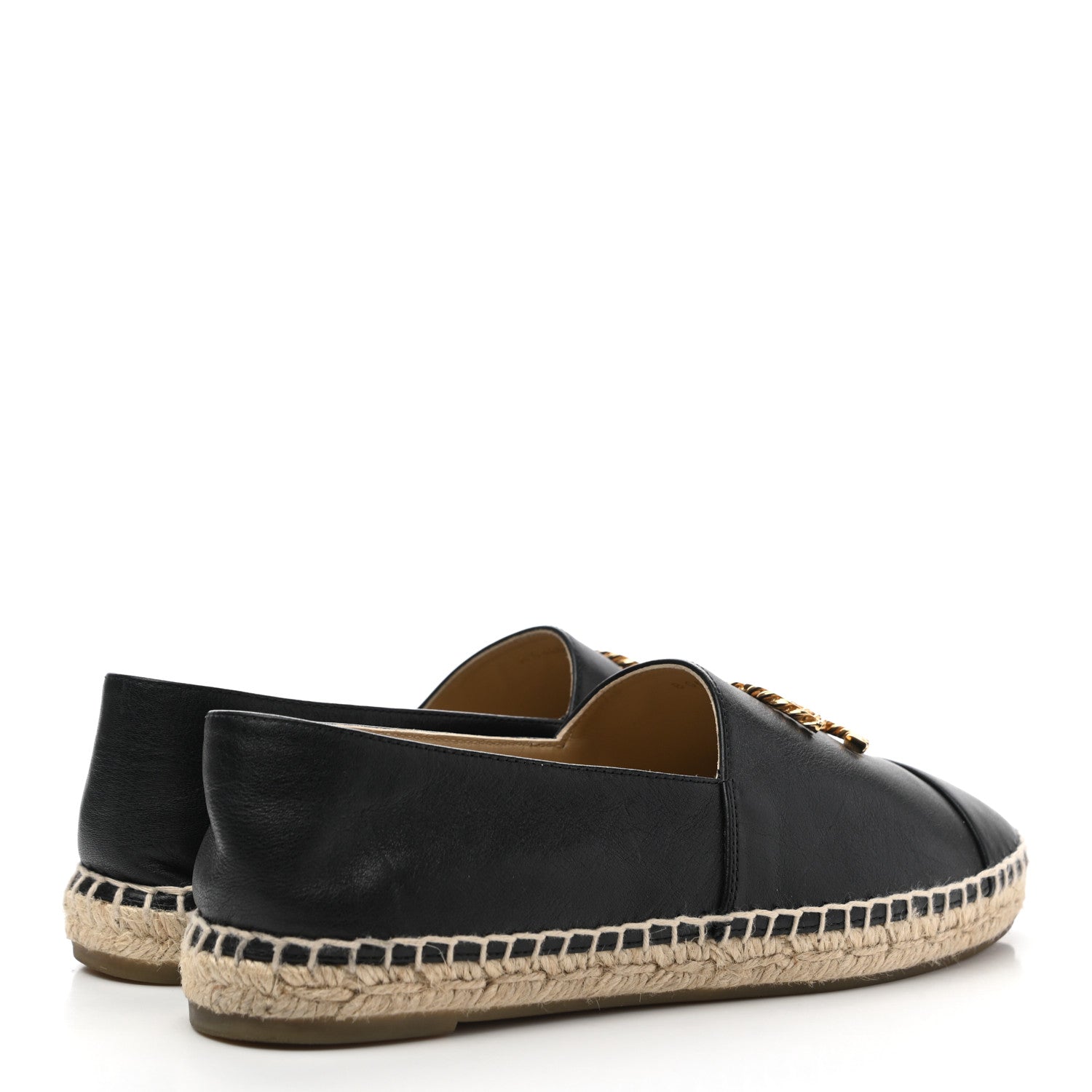 Chanel Calfskin Chain CC Espadrilles 38 Black 4 of 11