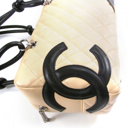 Chanel Calfskin Quilted Large Cambon Bowler Beige Black 7 of 12