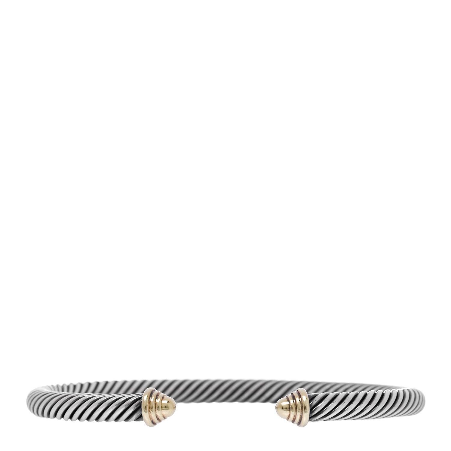 David Yurman Sterling Silver 14K Yellow Gold 5mm Cable Classics Bracelet 1 of 3