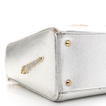 Christian Dior Metallic Calfskin Embroidered Lady Dior Silver Multicolor 9 of 20