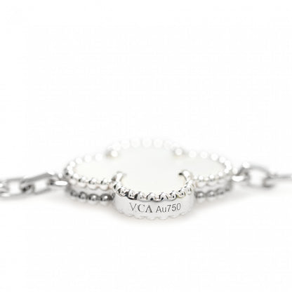 Van Cleef & Arpels 18K White Gold Mother of Pearl 5 Motifs Vintage Alhambra Bracelet 3 of 6