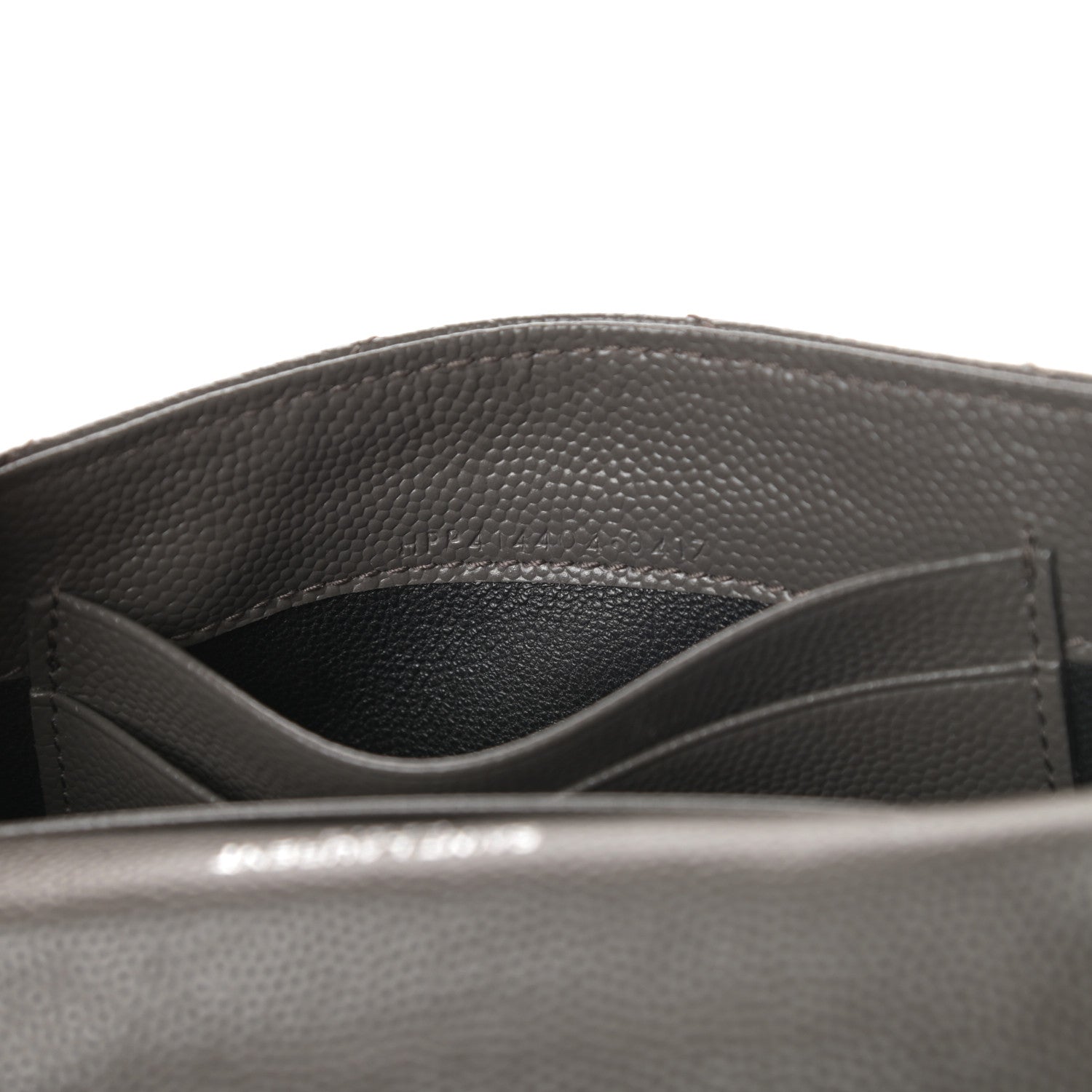 Saint Laurent Grain De Poudre Matelasse Chevron Small Monogram Envelope Wallet Earth 7 of 8