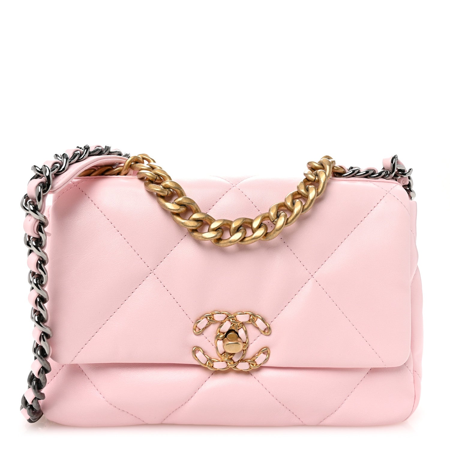 Chanel Lambskin Quilted Medium Chanel 19 Flap Light Pink 1 of 10