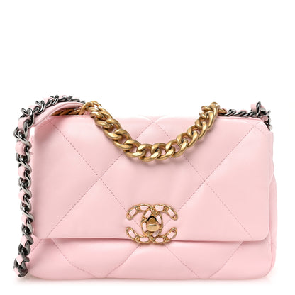 Chanel Lambskin Quilted Medium Chanel 19 Flap Light Pink 1 of 10