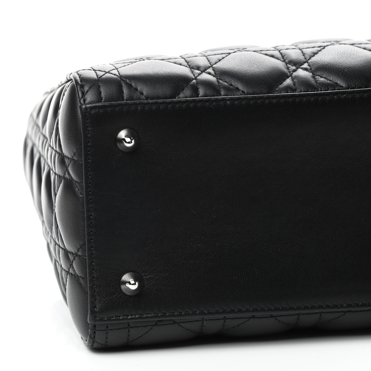 Christian Dior Lambskin Cannage Medium Lady Dior Black 6 of 9