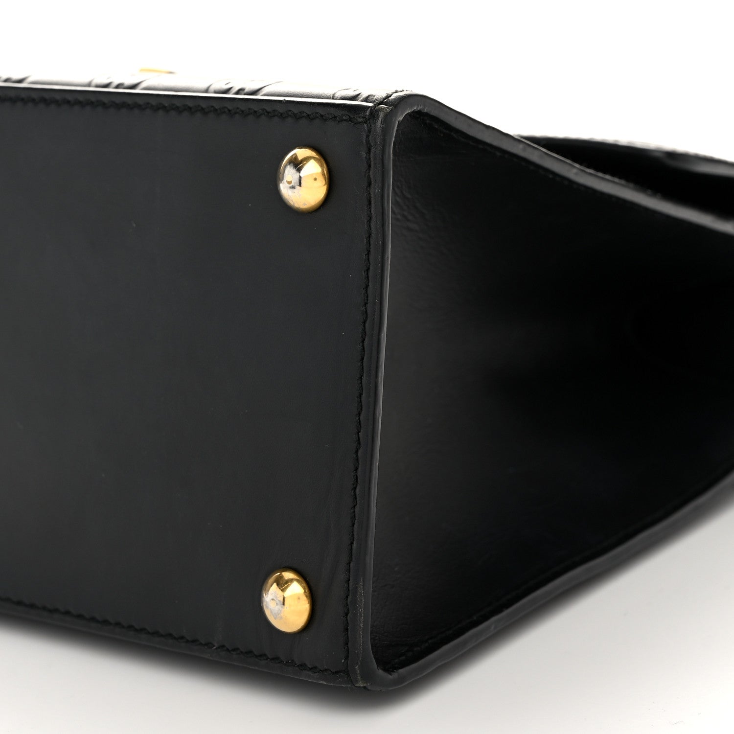 Gucci Guccissima Signature Small Padlock Top Handle Bag Black 10 of 12