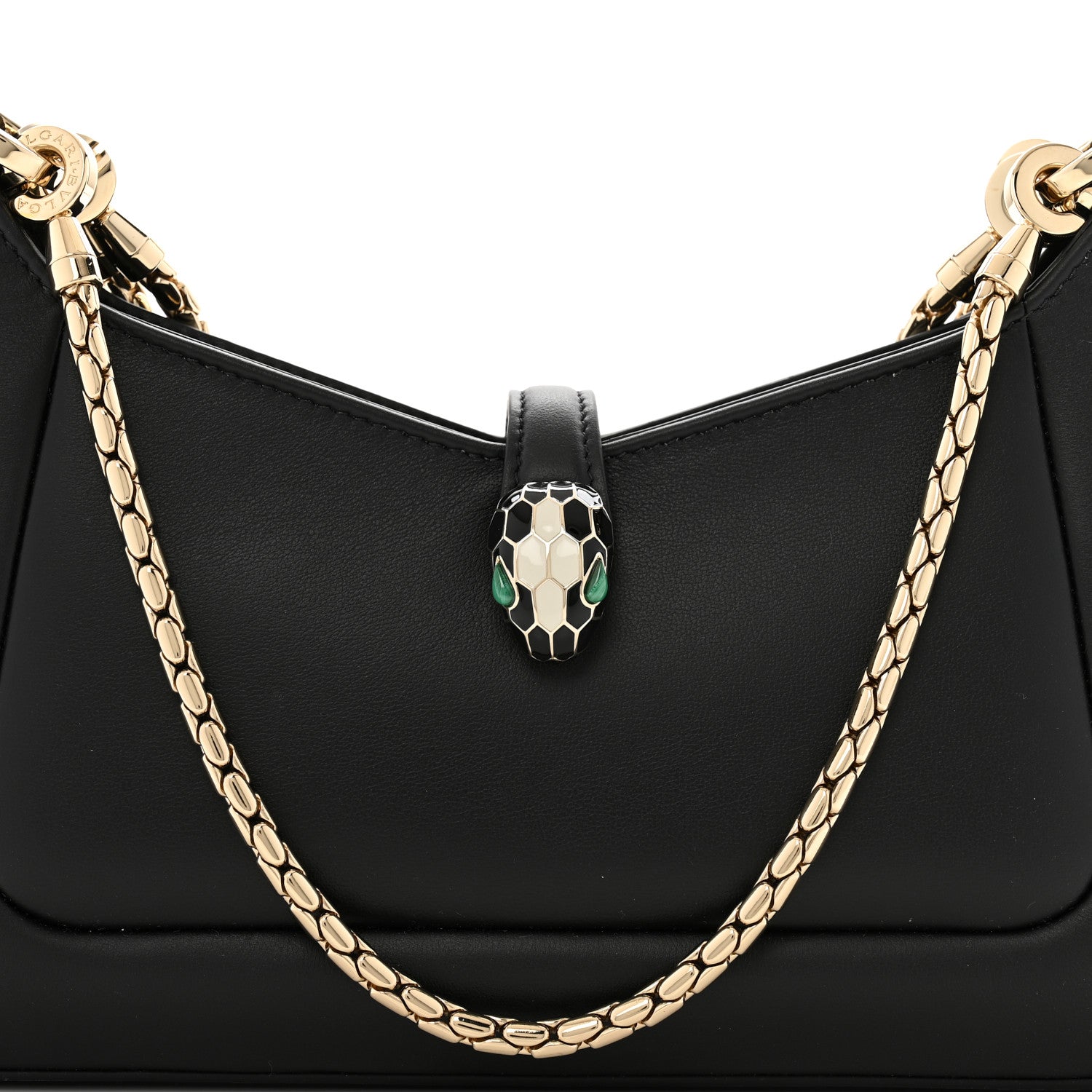 Bulgari Calfskin Serpenti Baia Shoulder Bag Black 7 of 10