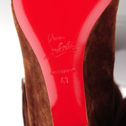 Christian Louboutin Suede Calfskin Pouliche Fringe 70 Boots 41 Havane 7 of 7