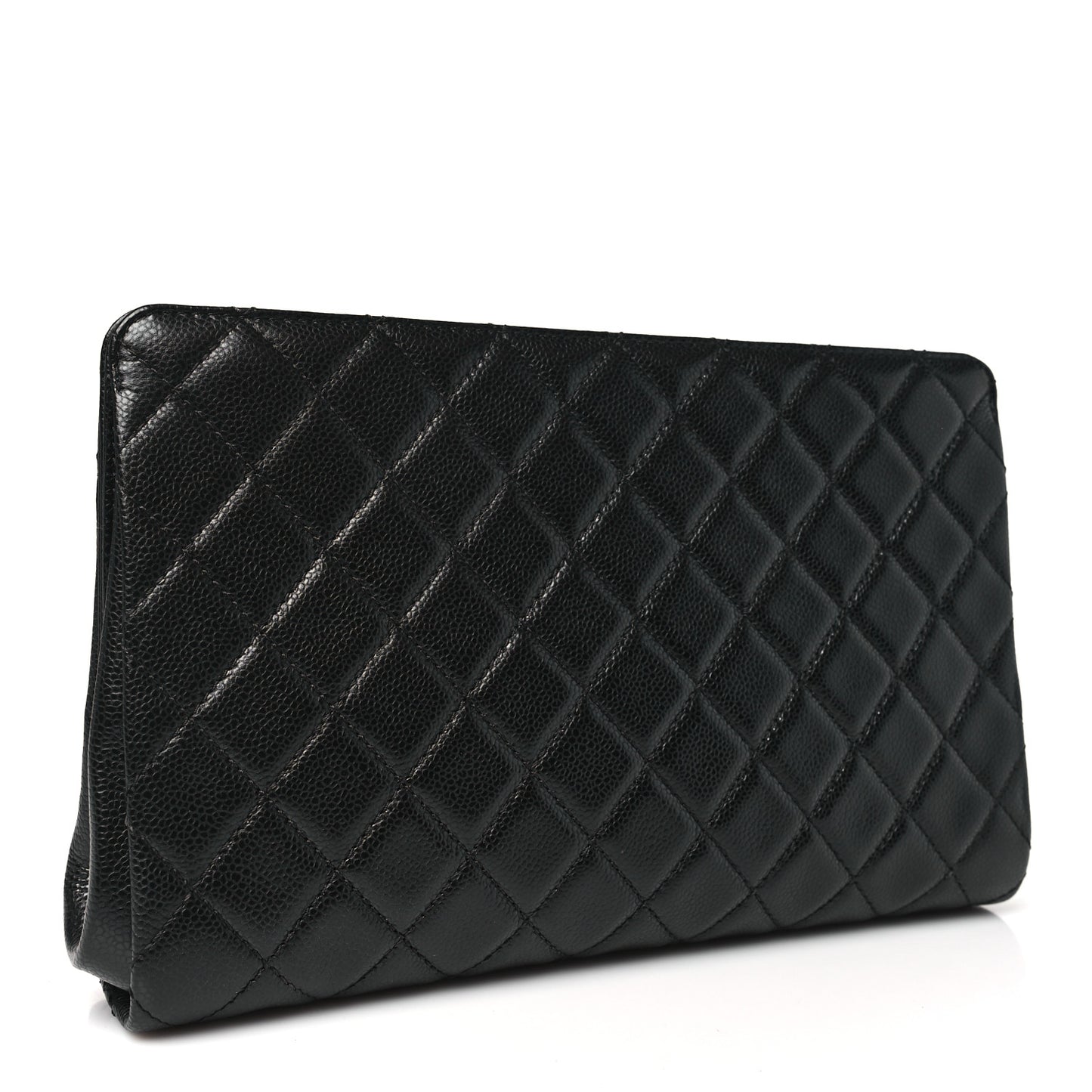 Caviar Quilted CC Large Clutch Black