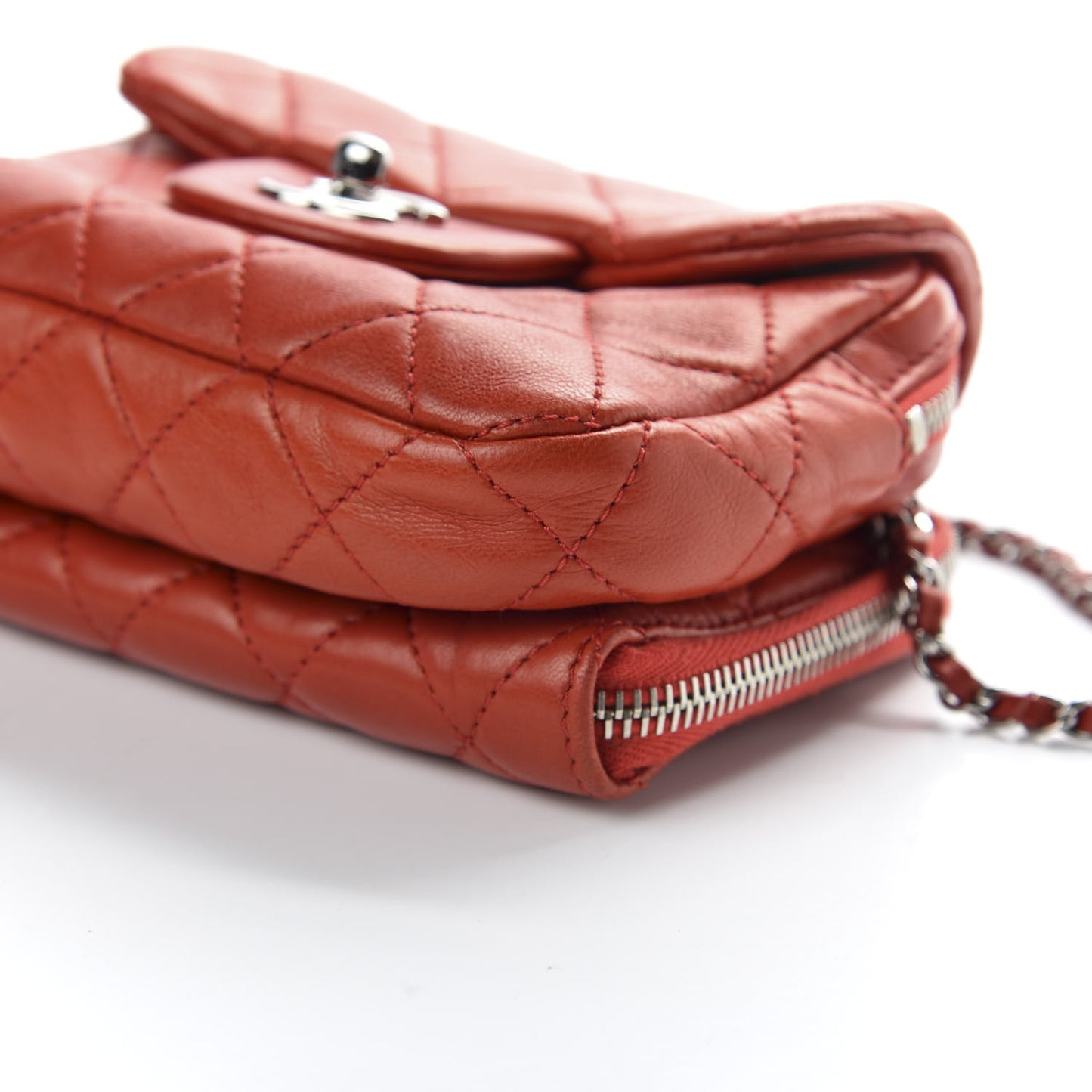 Lambskin Quilted New Mini Flap Red