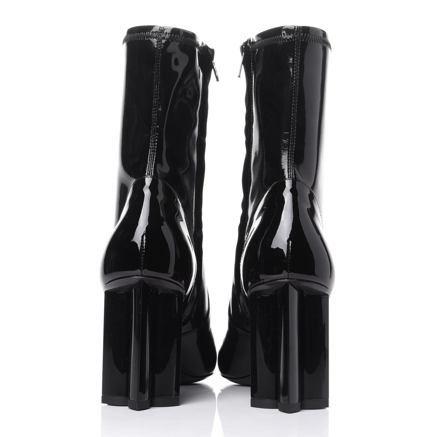 Patent Silhouette Ankle Boots 38.5 Black