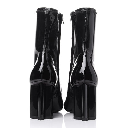 Louis Vuitton Patent Silhouette Ankle Boots 38.5 Black 6 of 10