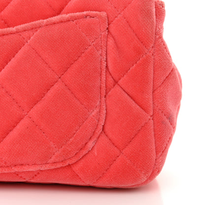 Chanel Velvet Quilted Mini Rectangular Pearl Crush Flap Coral 13 of 13