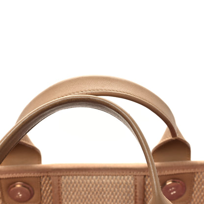 Chanel Straw Raffia Calfskin Striped Large Deauville Tote Black Beige Ivory 12 of 14