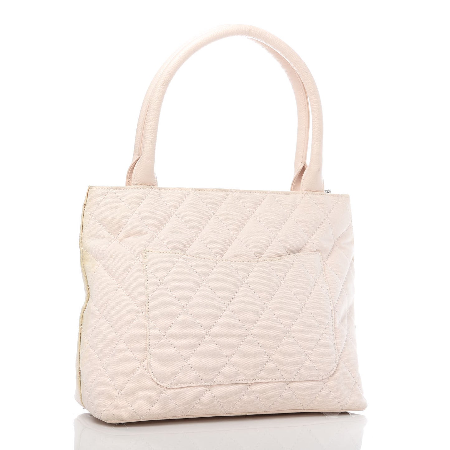 Canvas Quilted Medallion Tote Light Pink