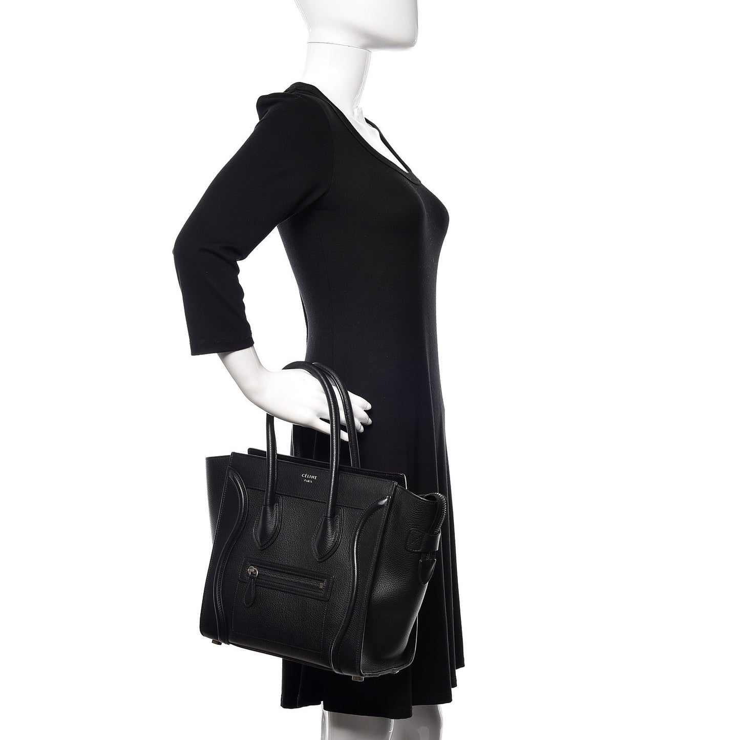 Drummed Calfskin Micro Luggage Black