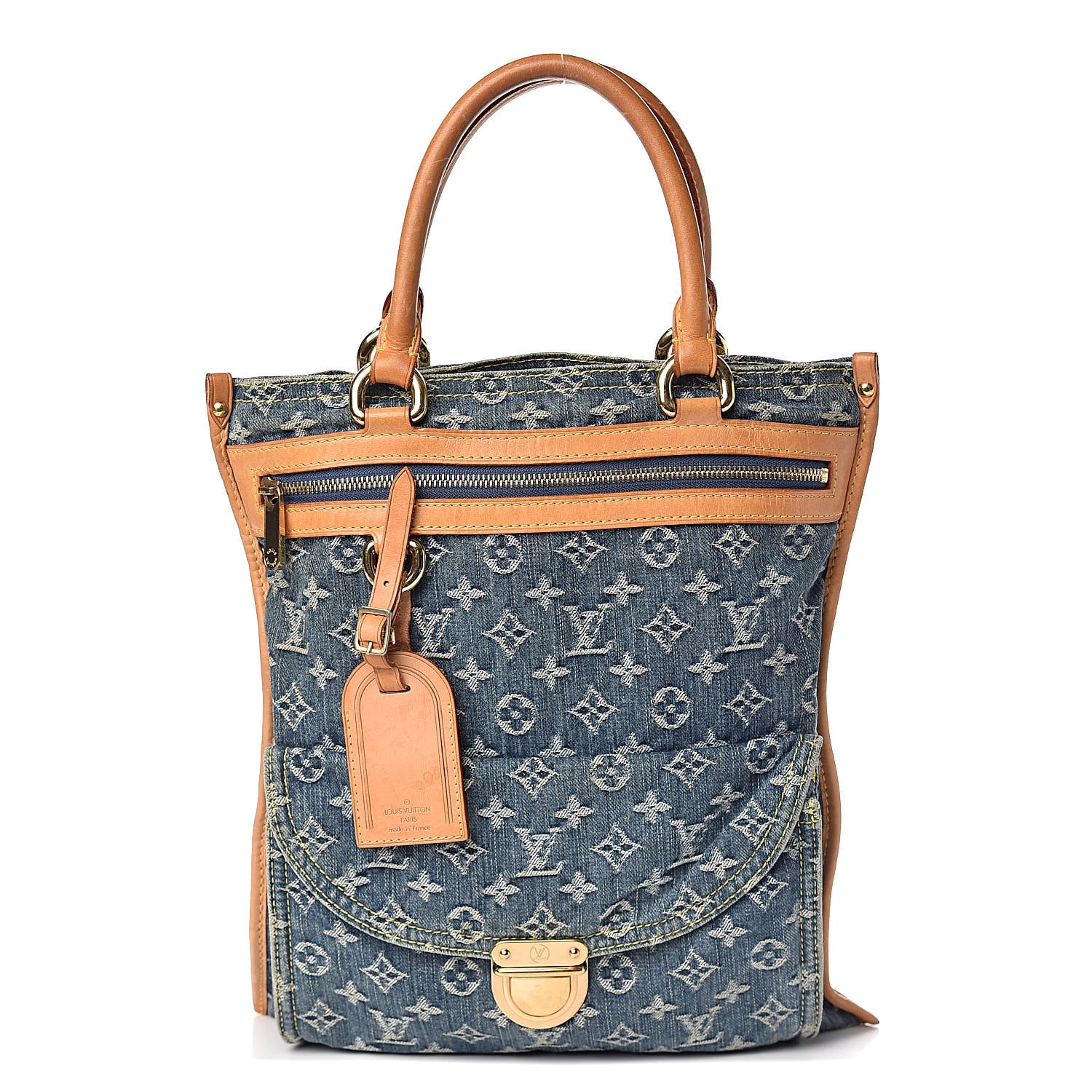 Louis Vuitton Monogram Denim Sac Plat Blue 1 of 13