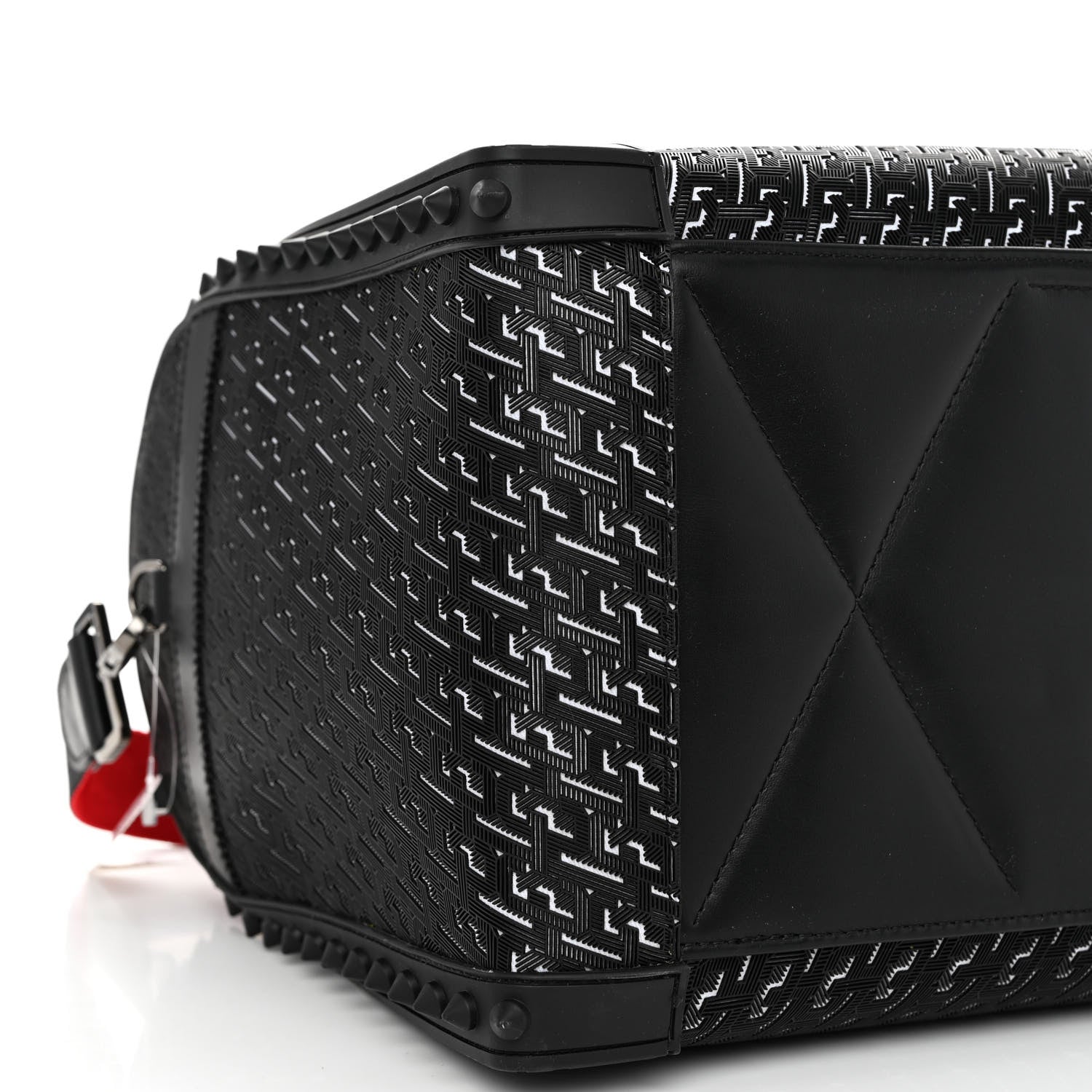 Christian Louboutin Studded Techno CL Sneakender Duffle White Black 8 of 9