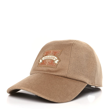 Hermes Cashmere Canvas Swift Davis H Sellier Cap 58 Beige Camel 1 of 8