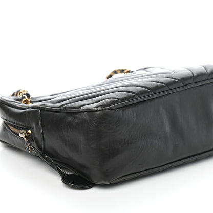 Chanel Lambskin Chevron Quilted Shoulder Bag Black 10 of 11