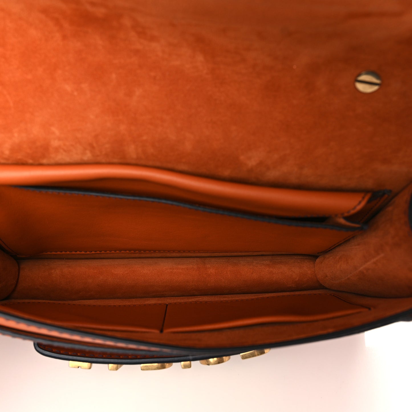 Calfskin J'Adior Chain Flap Bag Orange