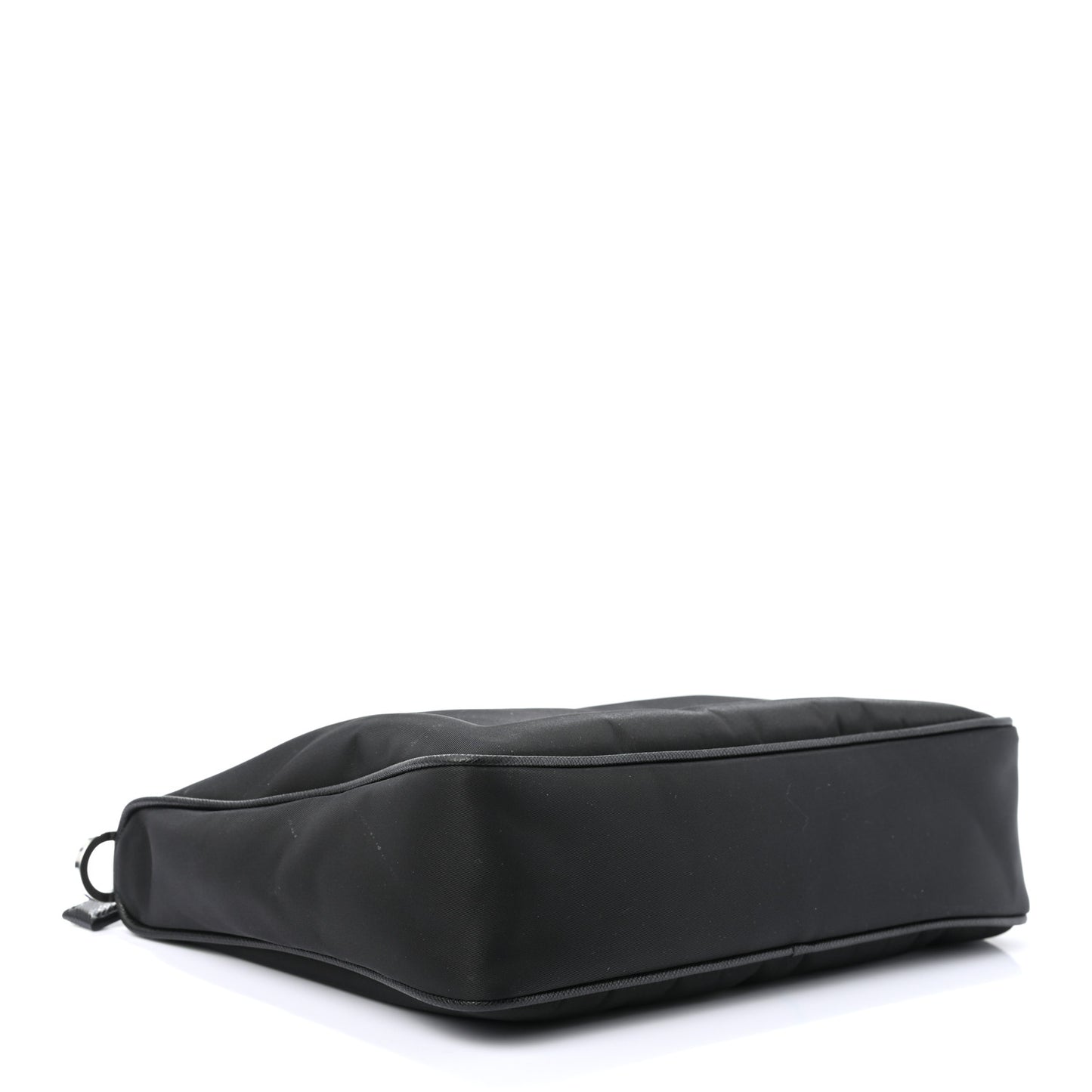 Re-Nylon Saffiano Pocket Zippered Shoulder Bag Black