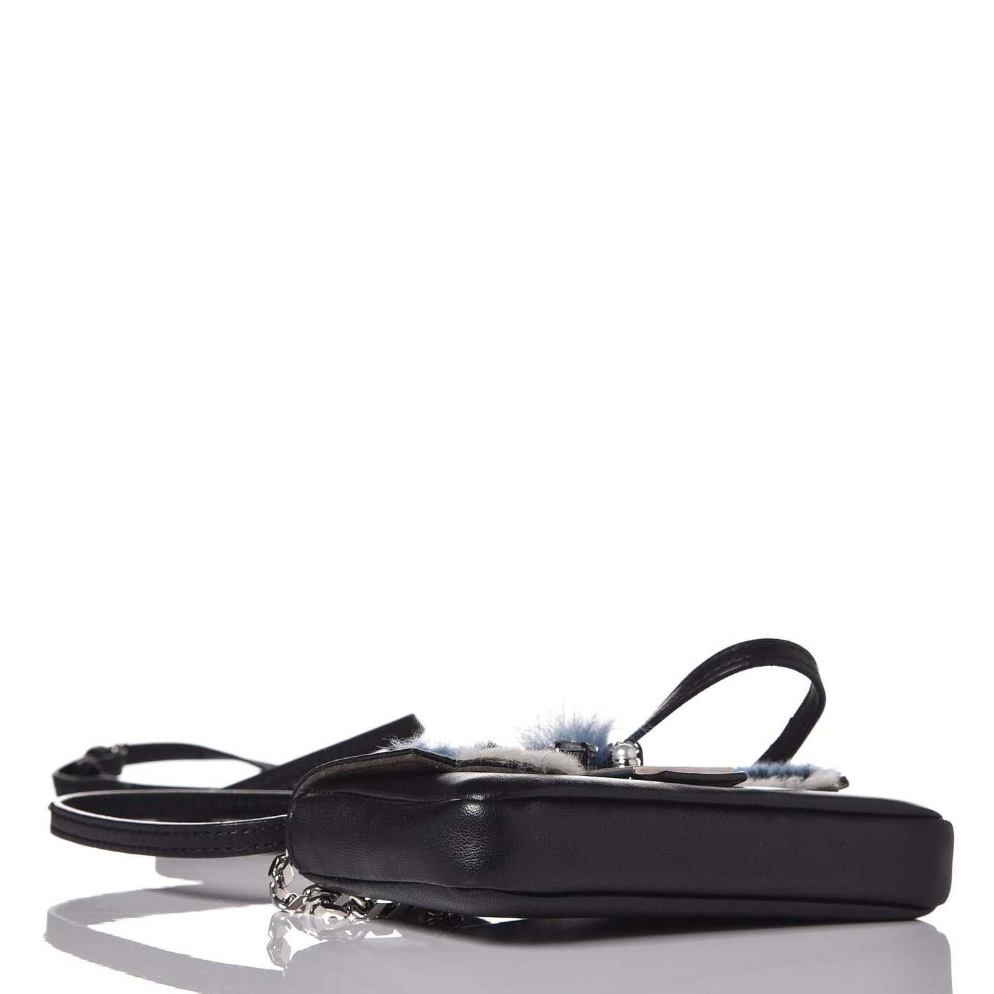 Nappa Rabbit Fox Fur Micro Buggie Baguette Black