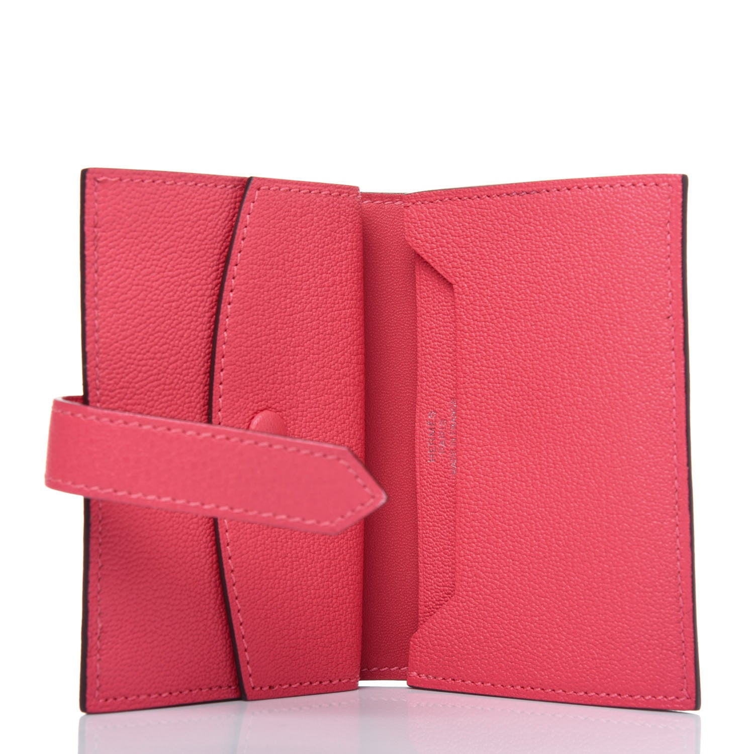 Hermes Chevre Mysore Mini Bearn Wallet Rose Lipstick 5 of 15