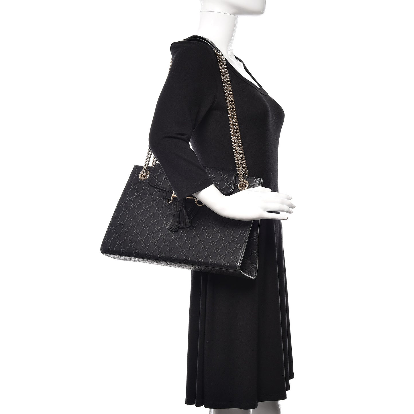 Guccissima Large Emily Chain Shoulder Bag Black