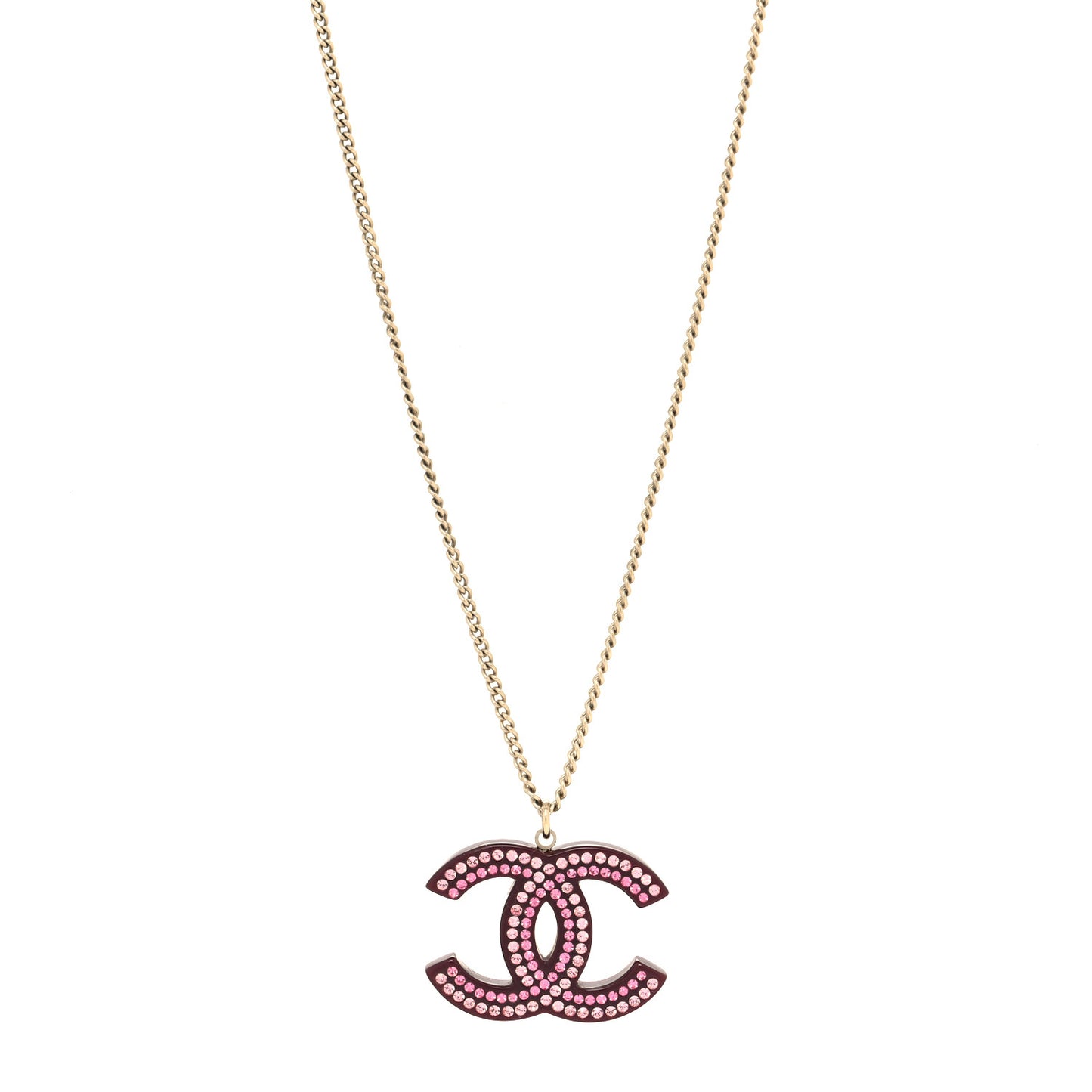 Resin Crystal CC Necklace Purple Pink