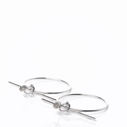 Hermes Sterling Silver MM Loop Earrings 5 of 7