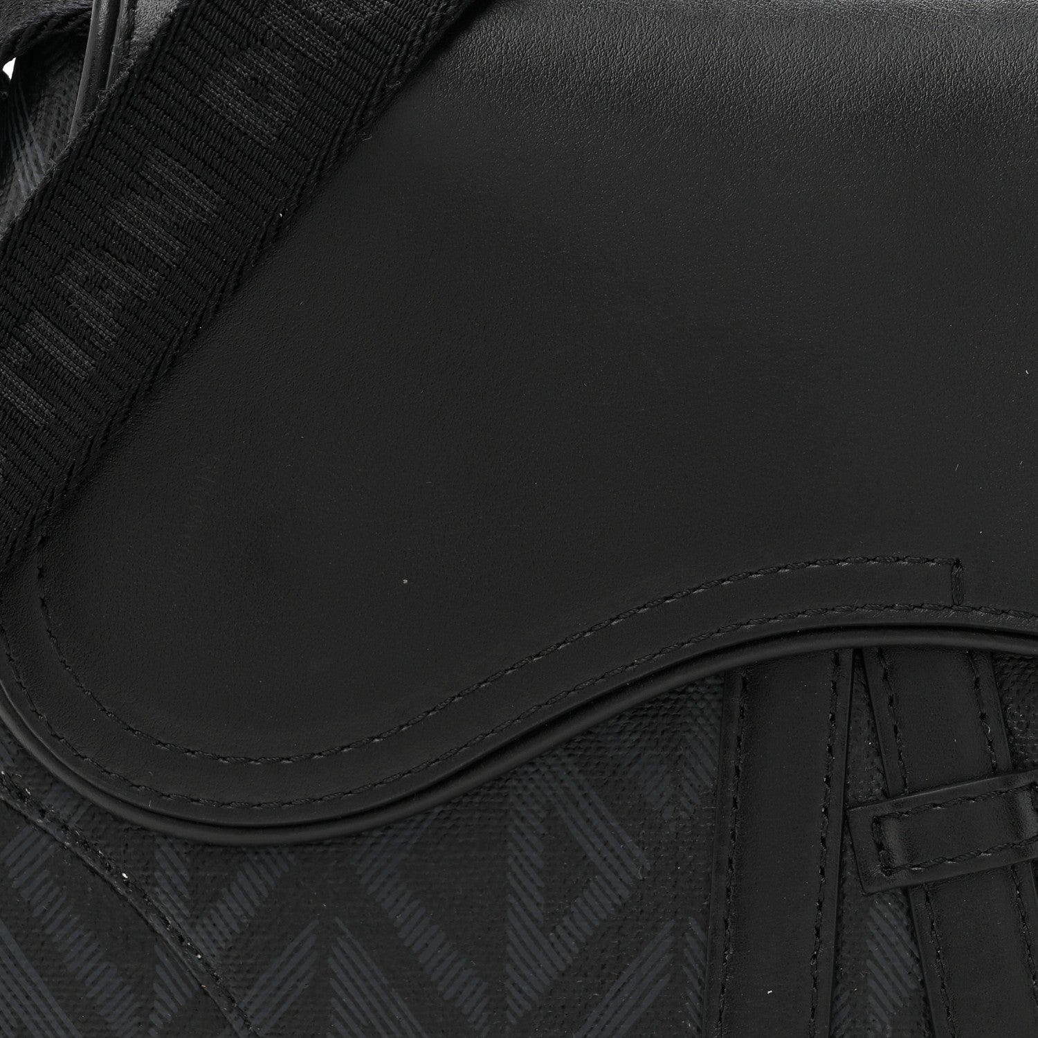 Christian Dior Coated Canvas CD Diamond Printed Mens Mini Saddle Bag Black 8 of 13