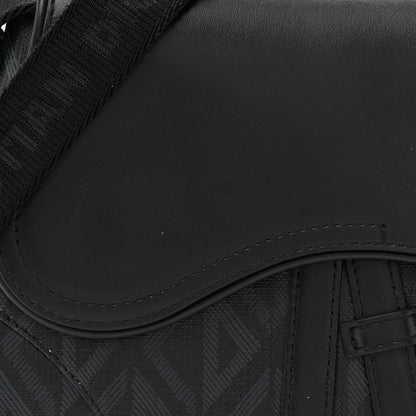 Christian Dior Coated Canvas CD Diamond Printed Mens Mini Saddle Bag Black 8 of 13