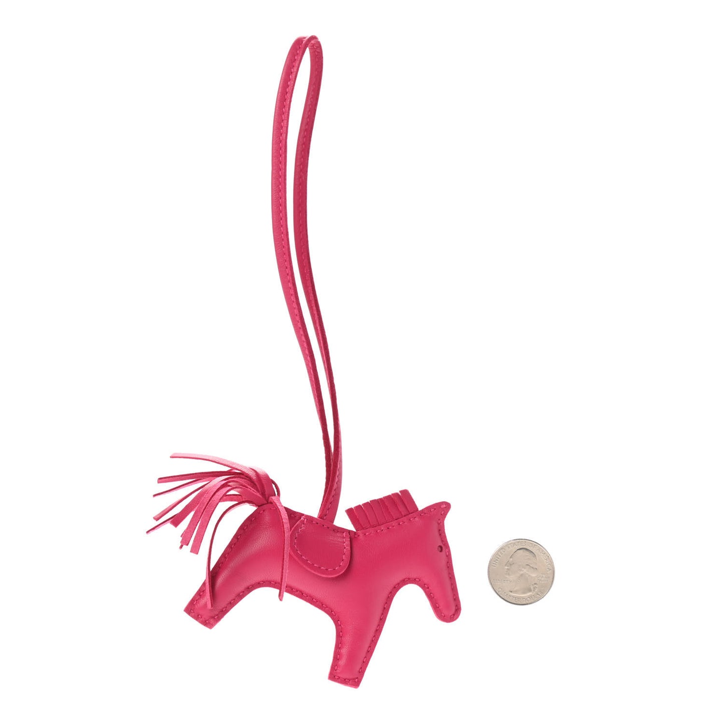 Milo Lambskin Grigri Rodeo Horse Bag Charm PM Rose Mexico