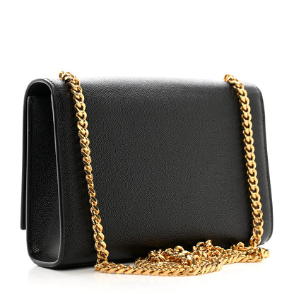 Saint Laurent Grain De Poudre Small Classic Monogram Kate Satchel Black 3 of 11