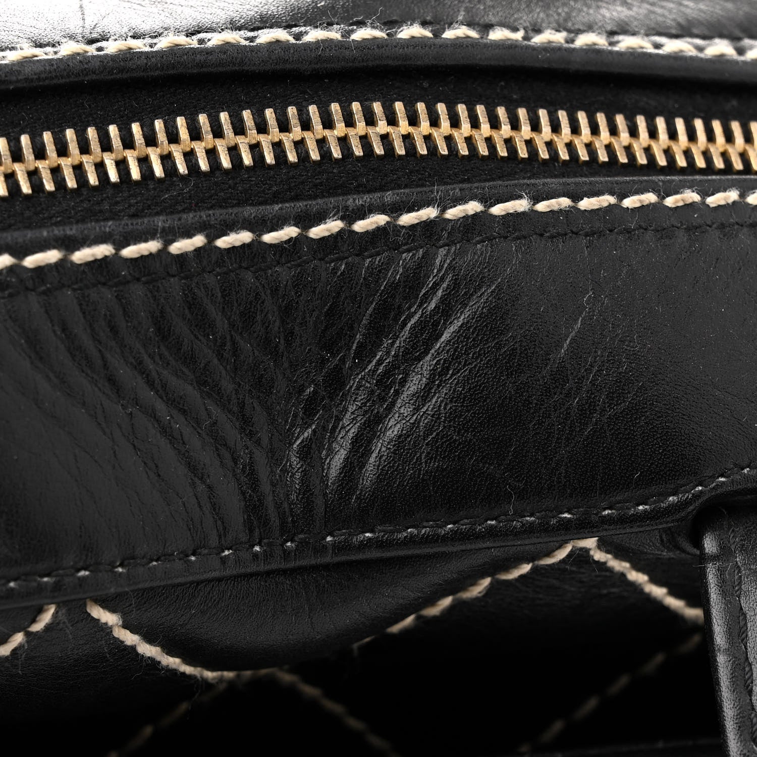 Chanel Calfskin Contrast Stitch Surpique Bowler Black 14 of 14