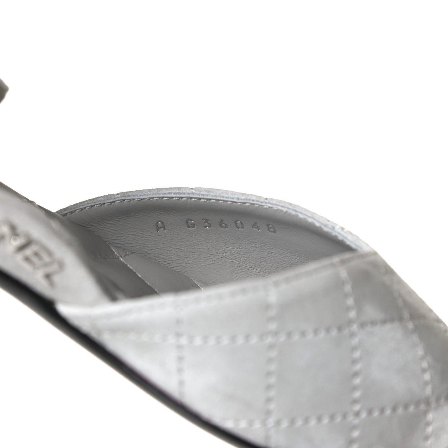 Suede Grosgrain Cap Toe CC Ankle Strap Sandals 37 Gray