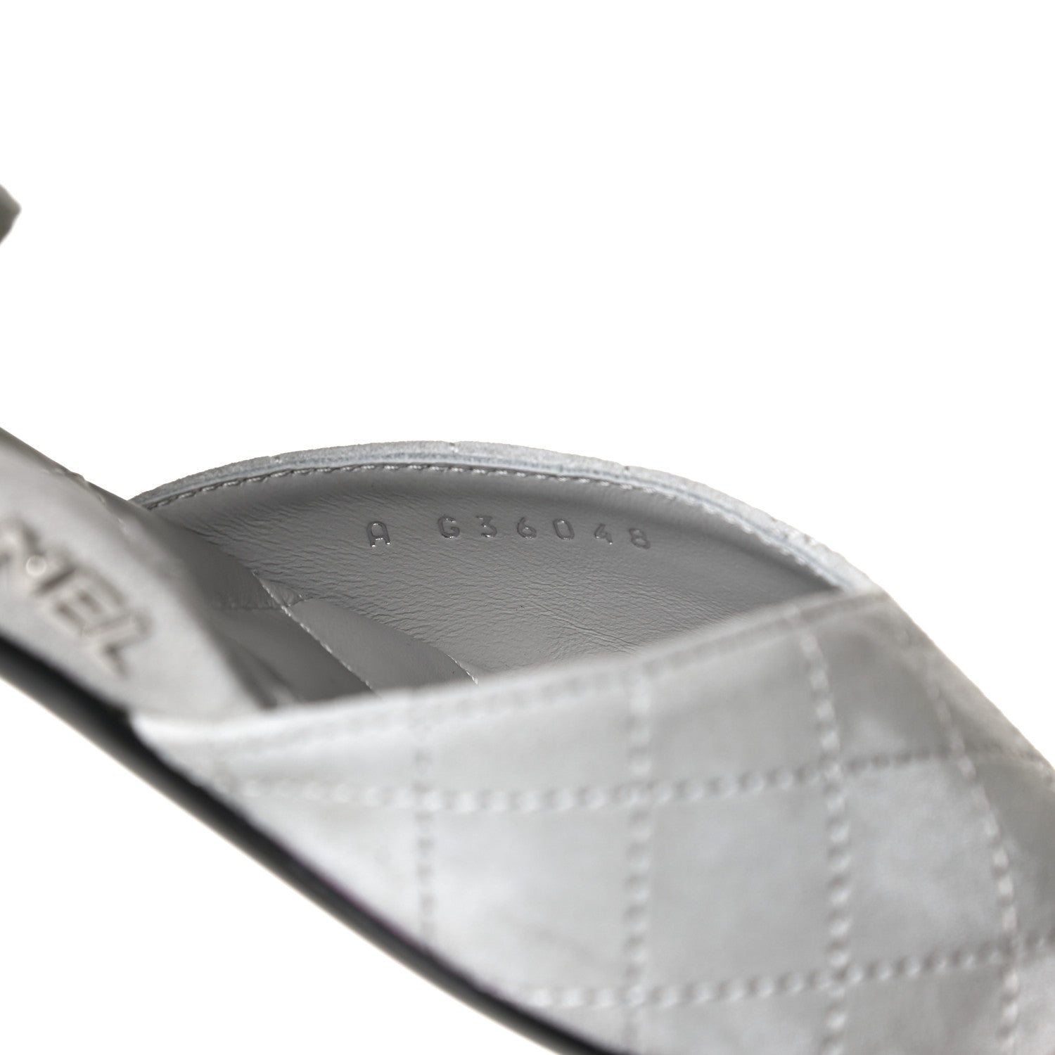 Chanel Suede Grosgrain Cap Toe CC Ankle Strap Sandals 37 Gray 10 of 13