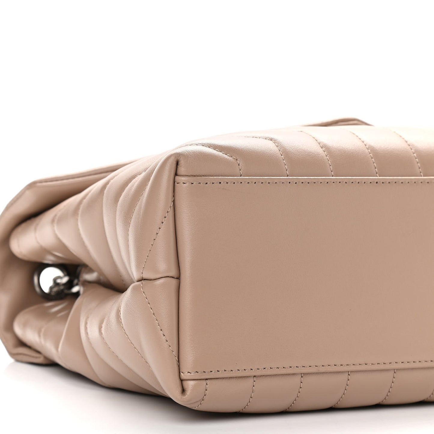 Calfskin Y Quilted Monogram Medium Loulou Chain Satchel Dark Beige