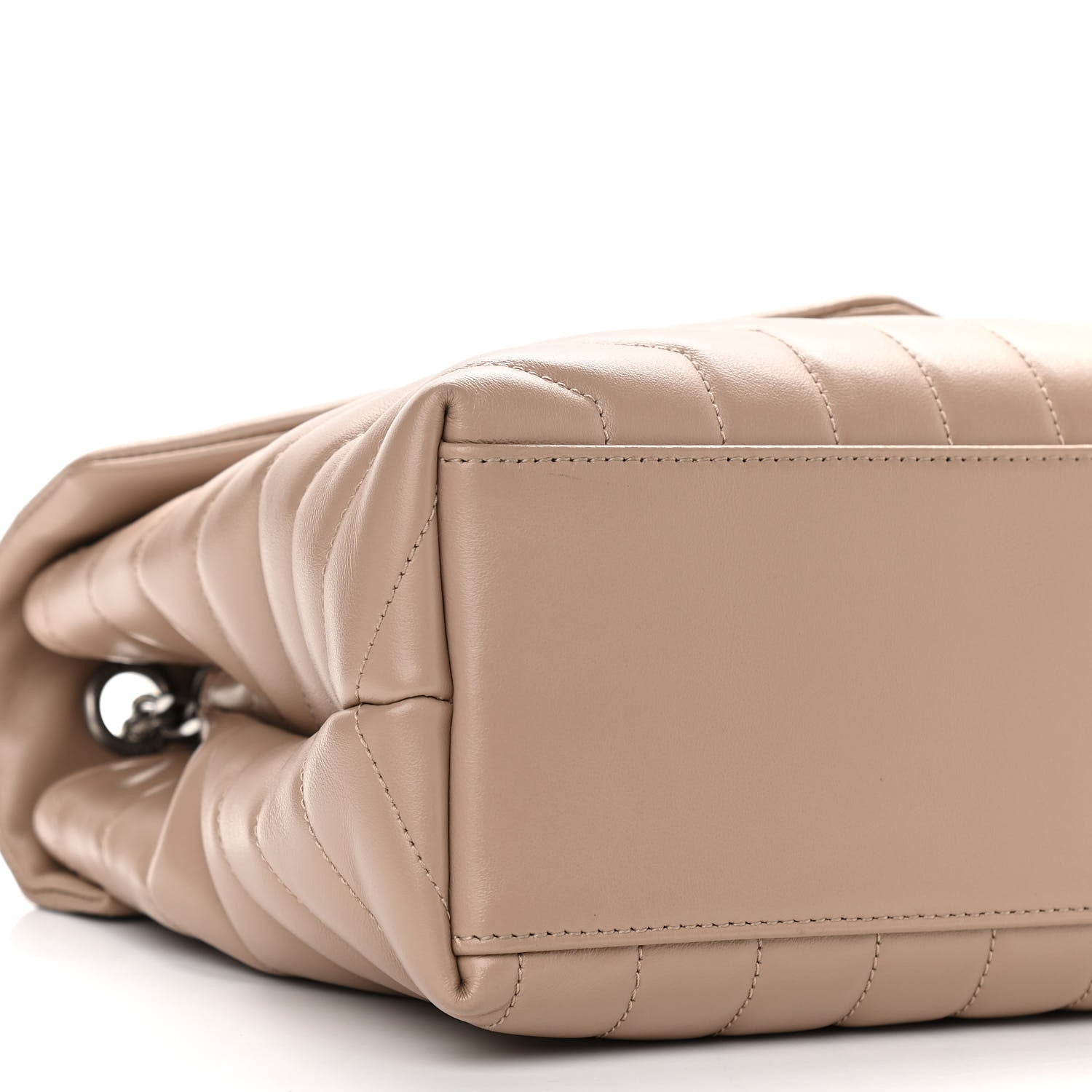 Saint Laurent Calfskin Y Quilted Monogram Medium Loulou Chain Satchel Dark Beige 8 of 9