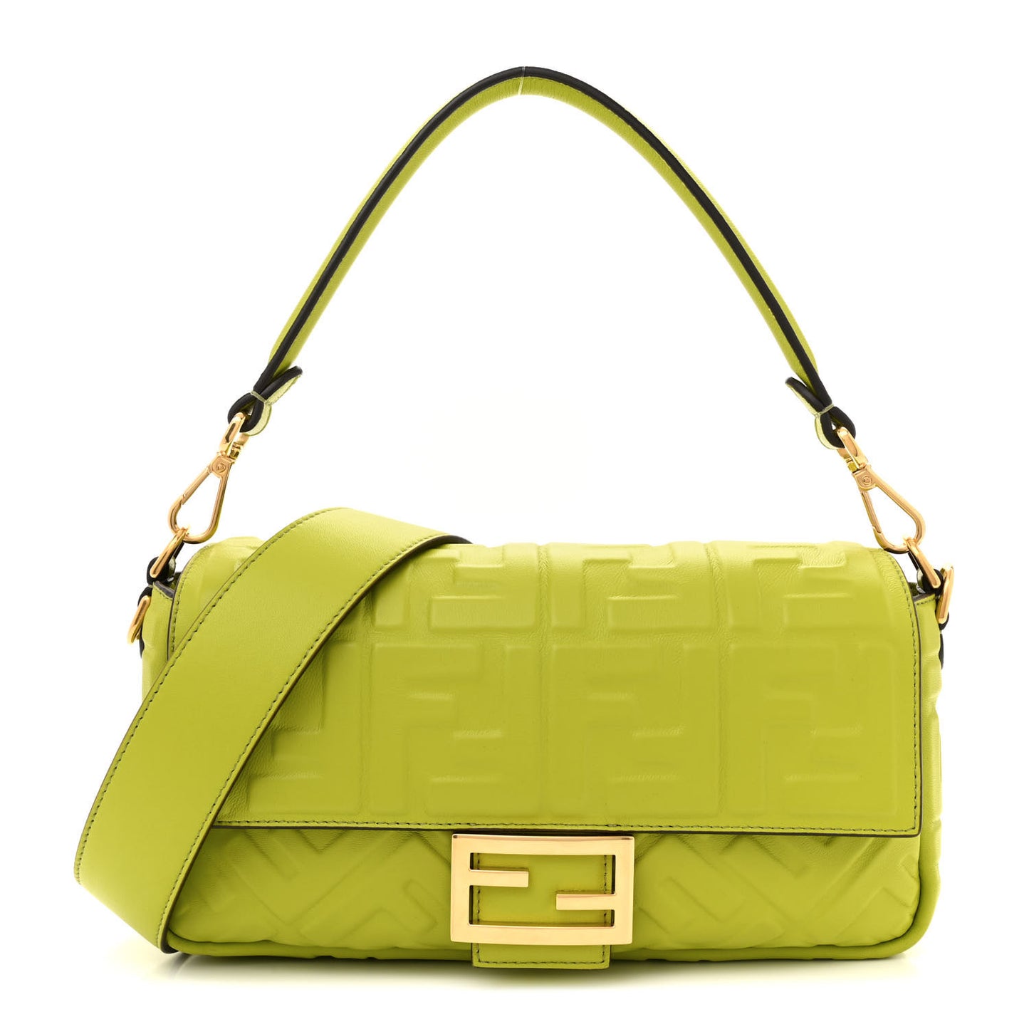 Nappa FF 1974 Embossed Baguette Wasabi
