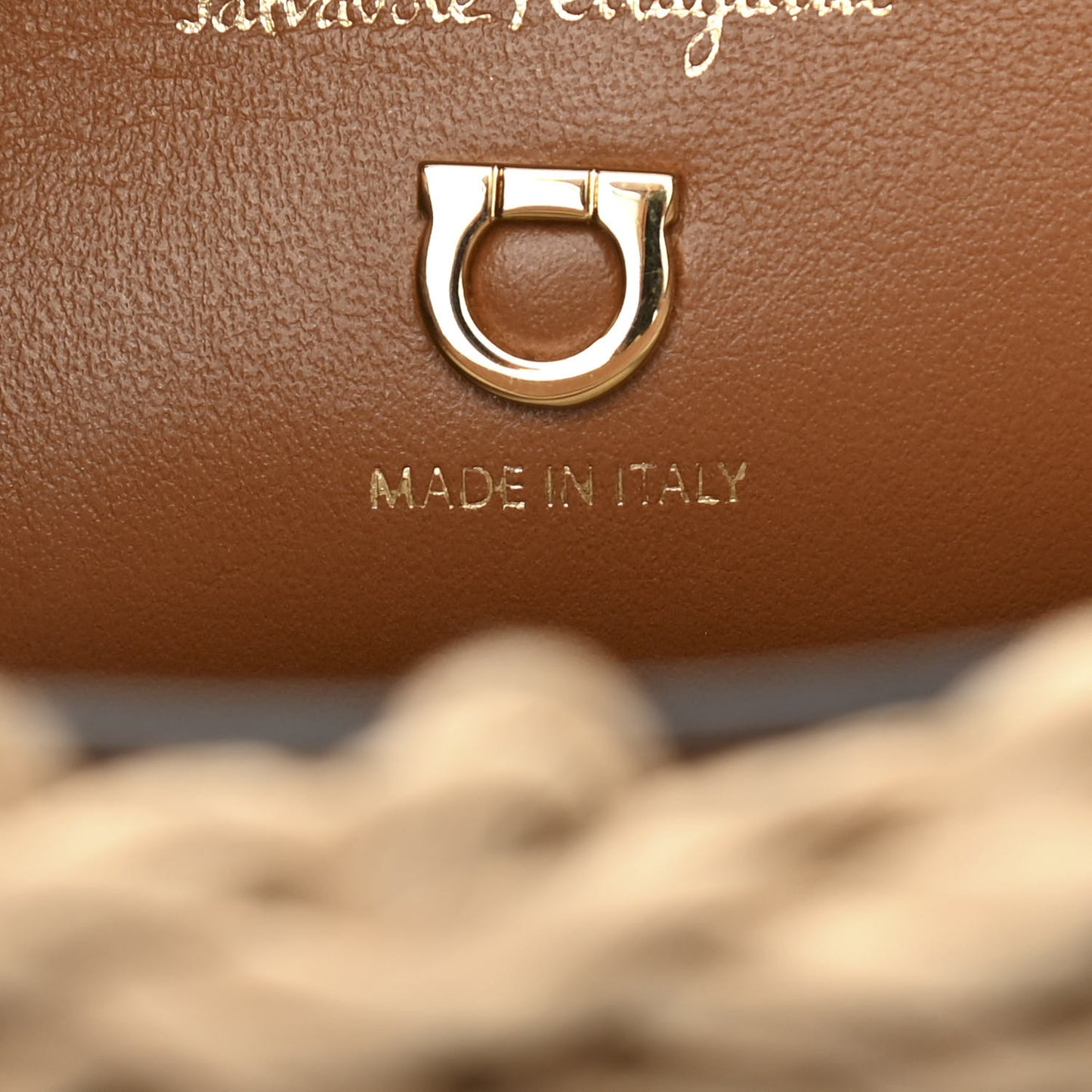 Calfskin Wicker Margot Top Handle Satchel Brown
