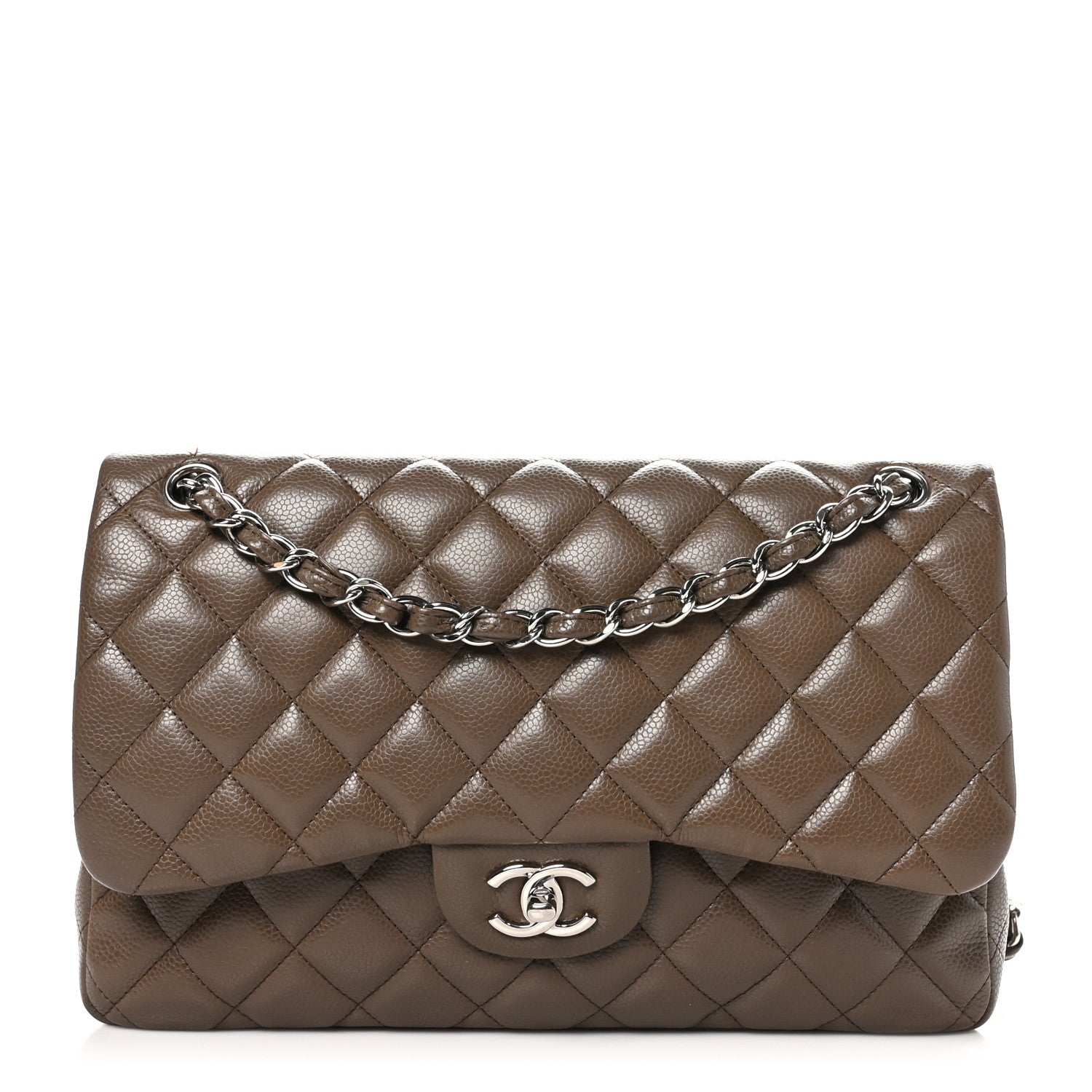Chanel Caviar Quilted Jumbo Double Flap Brown 1 of 10