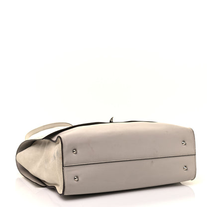 Givenchy Calfskin Crocodile Embossed Medium Shark Lock Satchel Off White 3 of 8