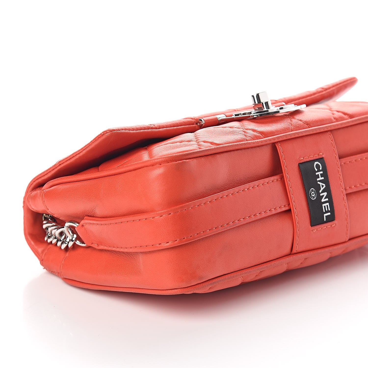 Chanel Lambskin Quilted Medium Icons Secret Label Flap Coral 9 of 10